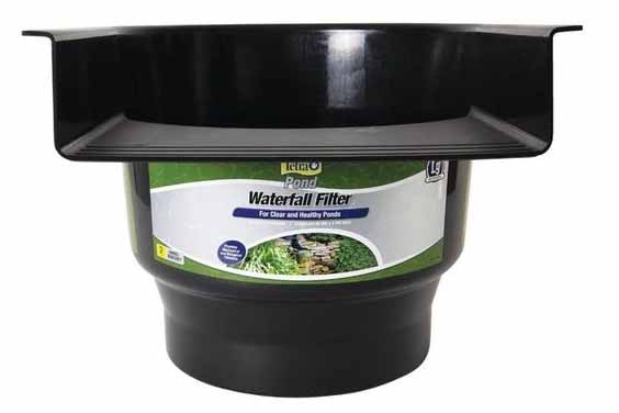 Waterfall filter for fish ponds