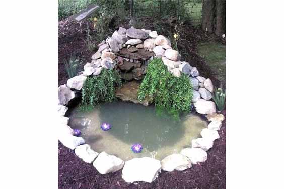 Fish pond with stone design